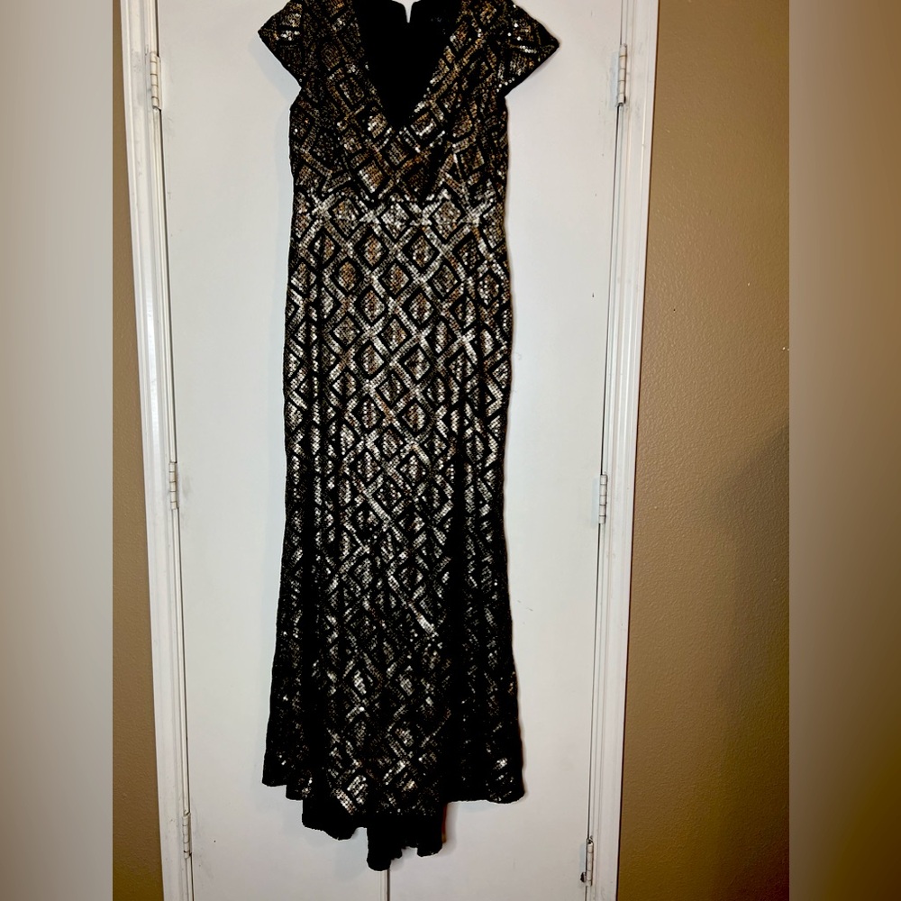 Black and gold dress